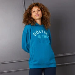 GOLFING UNISEX OVERSIZED FRENCH TERRY HOODIE -Golf Clothing Shop G4MS23K420E PTRL 5