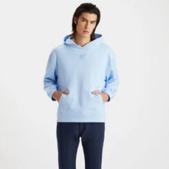 WORLDWIDE UNISEX OVERSIZED FRENCH TERRY HOODIE -Golf Clothing Shop G4MS23K420F SKY 2
