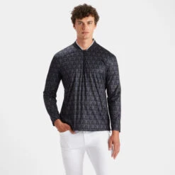 G'S WEATHER RESISTANT QUARTER ZIP SLIM FIT WINDBREAKER -Golf Clothing Shop G4MS23O37 ONYX 2