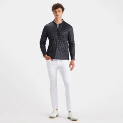 G'S WEATHER RESISTANT QUARTER ZIP SLIM FIT WINDBREAKER -Golf Clothing Shop G4MS23O37 ONYX 3