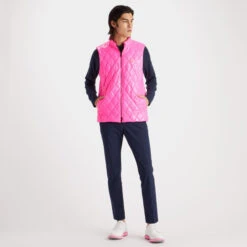 QUILTED COATED NYLON WOOL LINED SLIM FIT PUFFER VEST -Golf Clothing Shop G4MS23O50 KOP 3