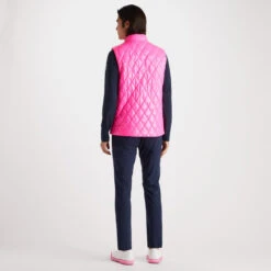 QUILTED COATED NYLON WOOL LINED SLIM FIT PUFFER VEST -Golf Clothing Shop G4MS23O50 KOP 4