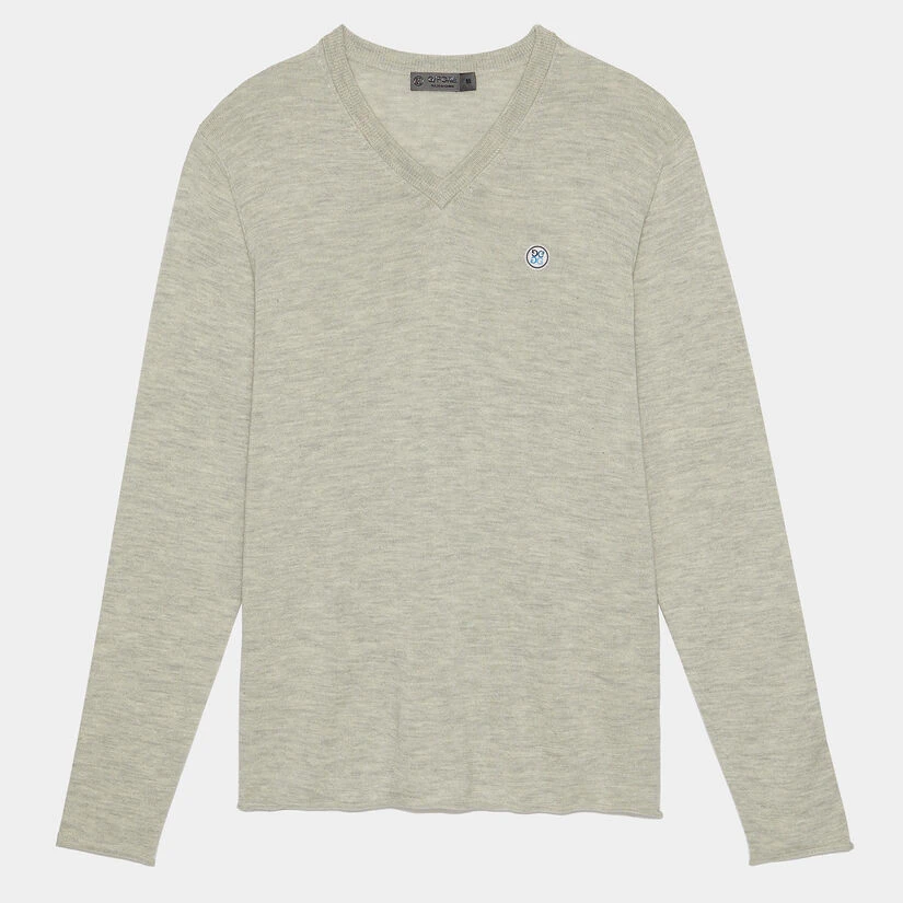 CONTRAST V NECK SLIM FIT CASHMERE SWEATER 3 CONTRAST V NECK SLIM FIT CASHMERE SWEATER