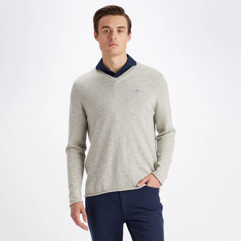 CONTRAST V NECK SLIM FIT CASHMERE SWEATER 5 CONTRAST V NECK SLIM FIT CASHMERE SWEATER - Image 3