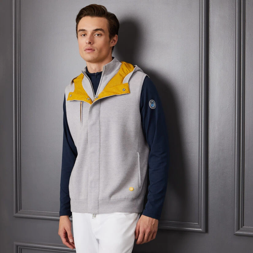 HOODED MERINO WOOL SLIM FIT FULL ZIP VEST 4 HOODED MERINO WOOL SLIM FIT FULL ZIP VEST - Image 2