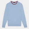 MERINO WOOL SLIM FIT CREWNECK SWEATER -Golf Clothing Shop G4MS23S102 SKY