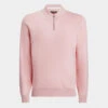 CONTRAST V NECK MERINO WOOL SLIM FIT QUARTER ZIP SWEATER 1 CONTRAST V NECK MERINO WOOL SLIM FIT QUARTER ZIP SWEATER -Golf Clothing Shop G4MS23S200 BLUSH
