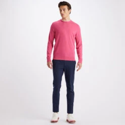 CONTRAST MERINO WOOL BLEND SLIM FIT CREWNECK SWEATER -Golf Clothing Shop G4MS23S300 AZA 3