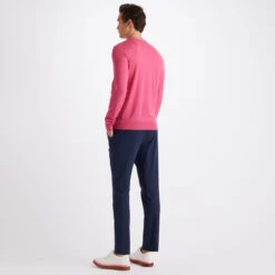 CONTRAST MERINO WOOL BLEND SLIM FIT CREWNECK SWEATER -Golf Clothing Shop G4MS23S300 AZA 4
