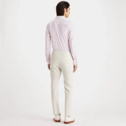 TATTERSALL PLAID MODERN SPREAD COLLAR NYLON WOVEN SLIM FIT SHIRT -Golf Clothing Shop G4MS23W101A AZA 4