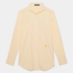 CLASSIC STRIPE MODERN SPREAD COLLAR NYLON WOVEN SLIM FIT SHIRT