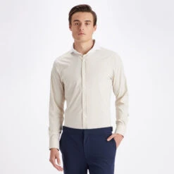 CONTRAST MODERN SPREAD COLLAR NYLON WOVEN SLIM FIT SHIRT -Golf Clothing Shop G4MS23W101C STN 2